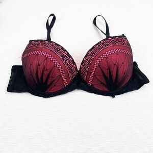 BUY 1 GET 1 FREE Jezebel 34b hot pink black lace mesh bra lingerie